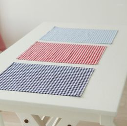 Table Napkin 40 60cm American Style Kitchen Cotton Home Fabric Plaid Mat Tea Towel No Fading