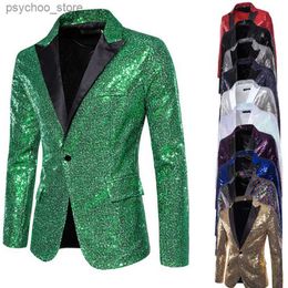 Men's Fashion Sequins Formal Suit Bar Nightclub Performance Dinner Party Dresses For Adults Emcee Suit Stage Play Fancy Dresses Q230828