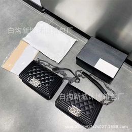 22% OFF Bag 2024 New Launch Designer Handbag Early Launch Spring/Summer Women's Fashion Lingge Mini Chain Small Square Black Silver One Crossbody Mobile Phone