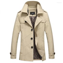 Men's Trench Coats Spring Autumn Male Overcoat Long Jacket Coat Men Trenchcoat Masculina Windbreaker Outwear Cotton Fabric