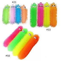 Decompression Toy Children's Interactive Vent Caterpillars Ball Educational Toy with Groove Portable Flashing LED Brain Training Toys 230826