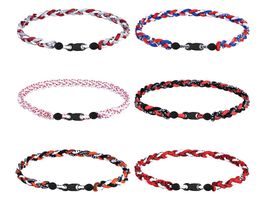 Titanium Sport Accessories lot Softball Baseball Necklaces for Boys Baseball 3 Rope Braided Tornado Necklace Softball Gifts Fans Player Assorted Colors