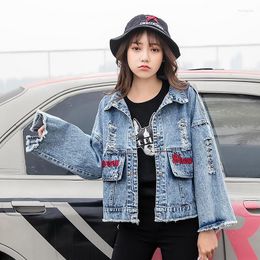 Women's Jackets Jean Jacket 2023 Women Autumn Winter Fashion Outerwear Denim Jeans Streetwear Female Ladies TA826