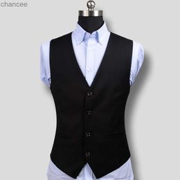 New Fashion Men's Vest Career Vest Business Casual Slim Suit Vest Waistcoat Men Wedding Black Gray Red S-4XL HKD230828