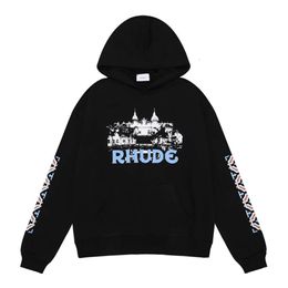 Designer Mens Fashion Hoodie Womens RHDE Letter Printed Embroidered Hoodie Design RH Castle Pattern Sweater Men Outgoing Loose Casual over size Coat