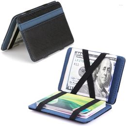 Wallets Ultra Thin PU Leather Women Men Magic Mini Small Coin Purses Portable Short Business Holder Clutch Bag Case