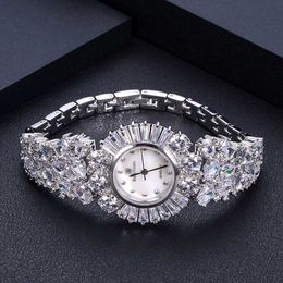 Bangle Jankelly AAA Zircon Elements Leaf Austrian Crystal Bracelet Watch for Wedding Party Fashion Jewellery Made with Wholesale 230828
