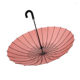 Umbrellas 24-Bone Flowering Long Handle Umbrella For Female Students Rain And Dual-Use Double-Person Oversized