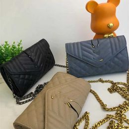 26% OFF Bag 2024 New Launch Designer Handbag Early Launch Caviar Letter Envelope Crossbody Metal Chain Yang Single Ling Ge Embroidered Thread Women's