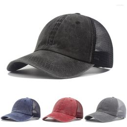 Ball Caps Sun Hats Washed Cotton Mesh Adjustable Men Women Summer Spring Snapback Vintage Baseball Outdoor Sports Solid Mens