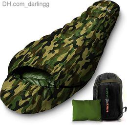 Backpacking Sleeping Bag Camping Gear Mummy Sleeping Bag for Adults/Teens W/ Pillow Bag Q230828