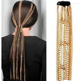 Hair Clips Fashion Decoration Gold Color Star Tassel Chain Band Clip Jewelry For Women Head Bridal Wedding Accessories