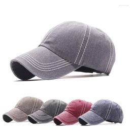 Ball Caps Cross-Border Vintage Fashion Washed Baseball Cap Light Board Solid Colour Men And Women Casual Couple Peaked