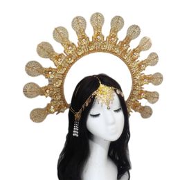 Lolita Halo Crown Pearl Decor Cosplay Baroque Hair Hoop Tiara Headband Headdress Moon Headpiece DIY Material Package Dropship