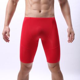 Men's Pants Men Leisure Sports Ice Silk Medium Waist With Flat Top And Three-Quarters Seamless Strapless Bra Push Up