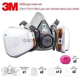 Protective Clothing 3M 6200 Gas Mask Gas-Proof Half Face Mask Series Combination Matched with 6001/2091/5n11 Filters Chemical Organic Protection HKD230825