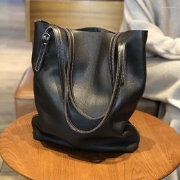 Evening Bags Arrive Casual Tote Women Big Bag Genuine Leather Large Capacity Handbag Simple Solid Colour Soft Cowhide Shoulder