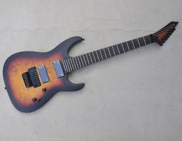 Scalloped Fretboard 7 Strings Tobacco Sunburst Electric Guitar with Black Hardware can be Customised