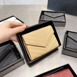 Cc Bag Caviar Leather Wallet Card Holder Designer Magnetic Hasp Woman Flap Coin Purse Key Pouch Small Zippy Wallet Cute Bags