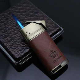 New Metal No Gas Lighter Refillable Butane Outdoor Windproof Cigar Unusual High-End Men's Gift EK8B