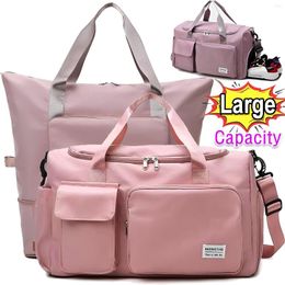 Duffel Bags Waterproof Large Capacity Travel Luggage Clothes Shoes Tote Bag Handbag Foldable Duffle Gym Yoga Storage Shoulder