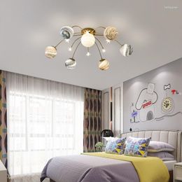 Chandeliers Planet LED Chandelier Lights Living Room Crystal Ball Ceiling Light Indoor Home Decoration Space Starry Sky