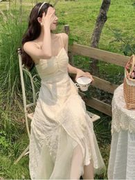Casual Dresses French Vintage Elegant Fairy Dress Women Sweet Korean Style Short Sleeve Evening Party Midi Wedding