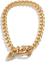 Kunjoe Cuban Chunky Choker for Women Men Unisex Punk Style Thick Wide Chain Link Necklace Jewelry