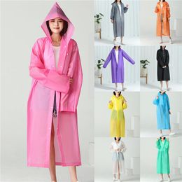 Raincoats 1PCS High Quality EVA Unisex Raincoat Thickened Waterproof Rain Coat Women Men Black Camping Rainwear Suit