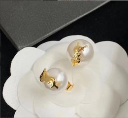 Stud Drop pearl earrings golden dangle earring designer for woman girls party weddings official gift