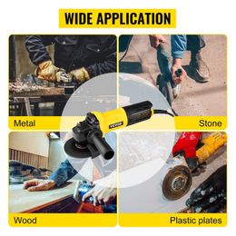 VEVOR Electric Angle Grinder 900W Angular Power Grinding Machine 4.5Inch Plastic Stone Metal Wood Cutting Grinding Wheel Tool HKD 230828.