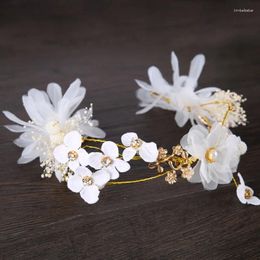 Hair Clips Korean Handmade Silk Yarn Band White Hay Starry Hoop Headdress Bridal Dress Accessories Jewelry
