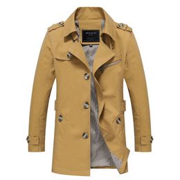 Men's Trench Coats AutumnWinter Korean Men's Long Business Jacket Men Windbreaker Jackets Casual Trench Coat Male 5 Colours S-5XL JK5793 230828