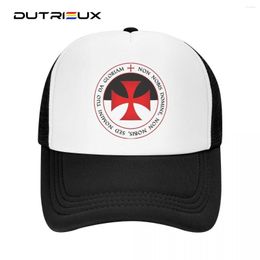 Ball Caps DUTRIEUX Punk Knights Templar Cross Baseball Cap Christian Crusader Seal Trucker Hat Outdoor Snapback Hats Summer