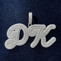 Design Custom Name Letter Pendant Necklace for Iced Out Cuban Chain Initial Necklace Personalised Hiphop Jewelry