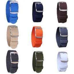 Watch Bands 16mm 18mm 20mm 22mm Solid Colour Perlon Woven Nylon watchbands bracelet fabric Woven Watch Strap Band Buckle belt black blue 230828