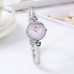 Wristwatches INS Style Simple Design Small Exquisite Round Dial Bangle Watch Fashionable Korean All-Match Quartz