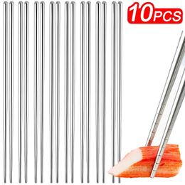 Chopsticks 5 Pairs Stainless Steel Set Chinese Chopstick Reusable Noodle Sushi Sticks Non-slip Kitchen Dining Tableware