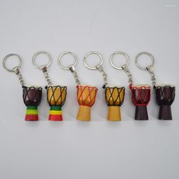 Keychains African Drum Key Chain Musical Instruments Chains Mixed Color