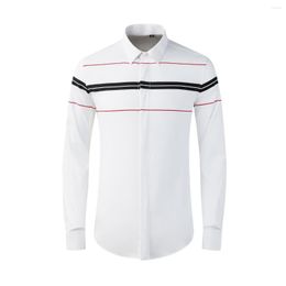 Men's Casual Shirts High Quality Luxury Jewelry Wholesale Custom Cotton Stripe Slim Fit Men Long Sleeve Shirtgood