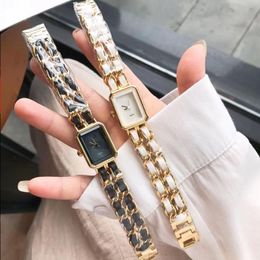 Moonswatch clássico elegante designer relógio feminino automático moda simples relógios 30mm quadrado completo aço inoxidável feminino ouro prata cor bonito elegante tag watch