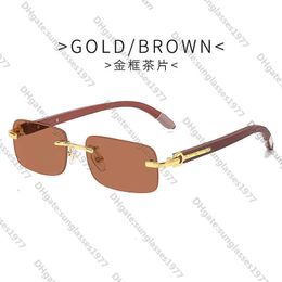 Fashion Designer Cool sunglasses New Kajia wooden frameless Sunglasses men's square leg Women's trendy glasses 163UQ