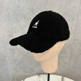 Stingy Brim Hats 2023 New KANGOL Furry Embroidered Baseball Cap Autumn and Winter Warm Windproof Cap with Tag J230829