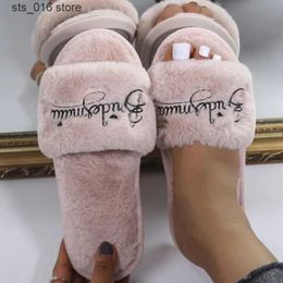 Embroideries Band Decor Double Winter New Women Slipper Soft Heel Fur Platform Warm Open Toe Fluffy Home Slippers T230828 8Fadd S Fb0ab s