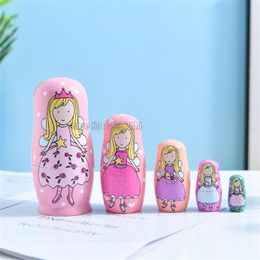 Dolls 5 Layers Angel Girl Matryoshka Doll Wooden Snowman Russian Nesting Kid Birthday Christmas Children Day Gift Toy 230829