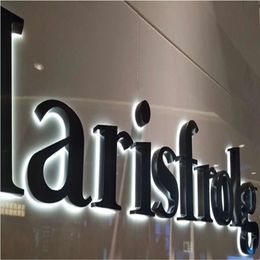 Factory Outlet outdoor advertising backlit Stainless steel led letter shop signs, backlit channel letters