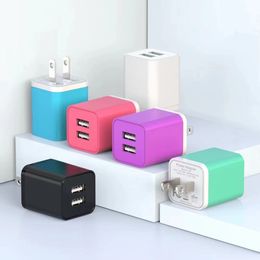 Factory Direct Price Colourful Usb Wall Charger For Mobile Phone Universal Charger 2Port Usb 10W
