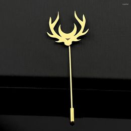 Brooches Ancient Greek Olympus God Lapel Pins For Mens Stainless Steel Badge Antler Brooch Wedding Jewelry Man Groom Gift