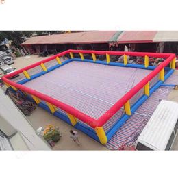 wholesale 20x10m (65x33ft) with blower Free DOor Ship Outdoor Activities giant inflatable football field commercial big soccer fields sport game for sale-D