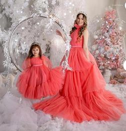 Girl Dresses Handmade Customize Color Wedding Party Prom Dress Mummy Daughter Matching Gowns Birthday Poshoot